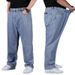 Fattened Plus Size Fat Jeans Men's Loose Straight Casual Versatile Deep Crotch Wear-resistant Men's Pants_mkmklike.com