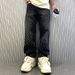 Men's Clothing High Street Fashion Jacquard Full Print Loose Straight Jeans Men's Wide Leg Long Pants Washed Design Casual Trousers_mkmklike.com