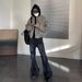 Men's Clothing Straight Leg Long Pants Flared Jeans Retro Flared Jeans For Men – Classic High-Street Denim (Black, XL-3XL, Zip Fly, Stretch Comfort)_mkmklike.com