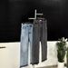 Men's Clean Fit Vintage Washed Jeans – Retro Distressed Denim Pants With Fringe Hem (Light Blue, 507 Fit)_mkmklike.com