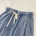 Elastic Waist 2024 Straight-Leg Jeans For Plus-Size Women, Slimming Mid-Waist Wide-Leg Long Pants, Versatile Summer Thin_mkmklike.com