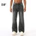 EF JEANS | 2024 New Washed Black Ash White Lightning Crack High Street Personality Jeans Trendy Men And Women_mkmklike.com