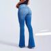 Women's Clothing High Waist Slim Elastic Flared Jeans Ladies Trousers_mkmklike.com