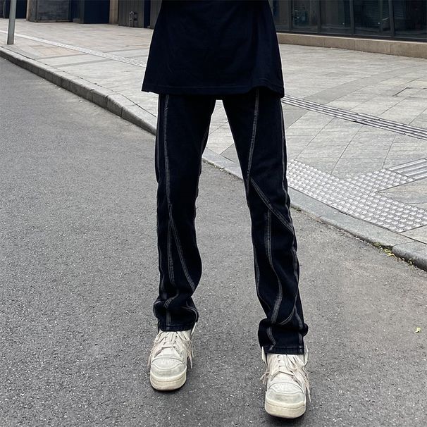 Nordmann European And American Style Vibe Jeans For Men Slim Fit Straight Leg Slimming Long Autumn Winter Trendy Brand Design_mkmklike.com