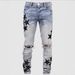 European And American New Star Ordinary Fashion High Street Denim Trousers Men Slim Elastic Handsome Trendy Men Long_mkmklike.com