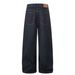 Men's Wide Leg Slightly Curved Jeans High Street Style High End Color Block Patchwork Raw Denim Design For Men And Women_mkmklike.com