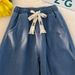 Men's Clothing Elastic Waist Straight Leg Jeans Solid Color Casual Trendy Youth Japanese Style Wash Drawstring For Summer_mkmklike.com