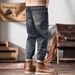 Men's Clothing Loose Fitting Men's Stretchy Jeans Plus Size Straight Leg Casual Retro Harem Style For Spring And Autumn_mkmklike.com