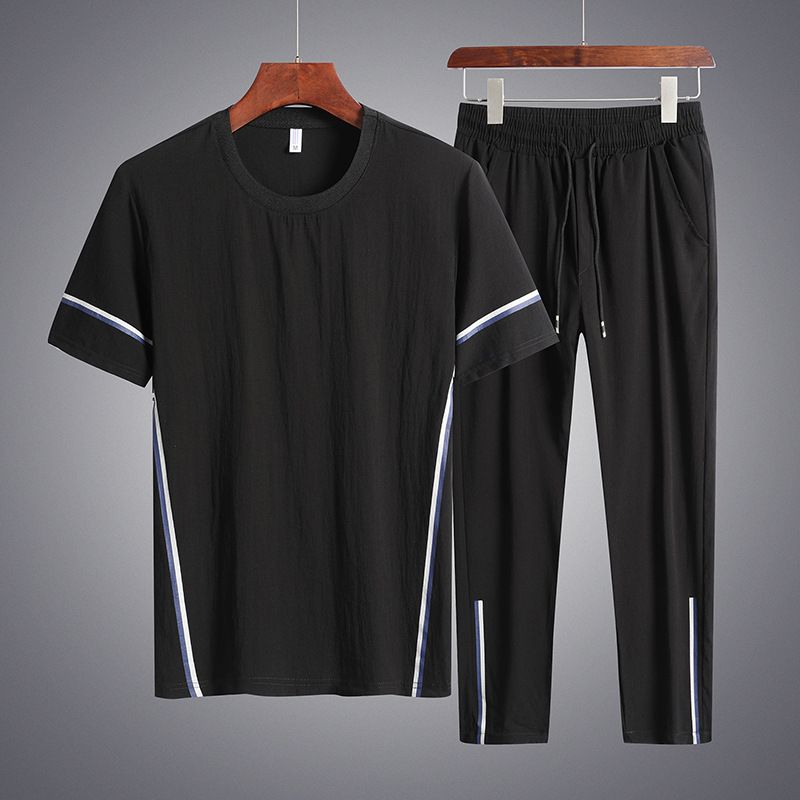 Men's Casual Sports Suit Plus Size Plus Size With a Set Of Men's Shorts Short-Sleeved T-Shirt Clothes_mkmklike.com