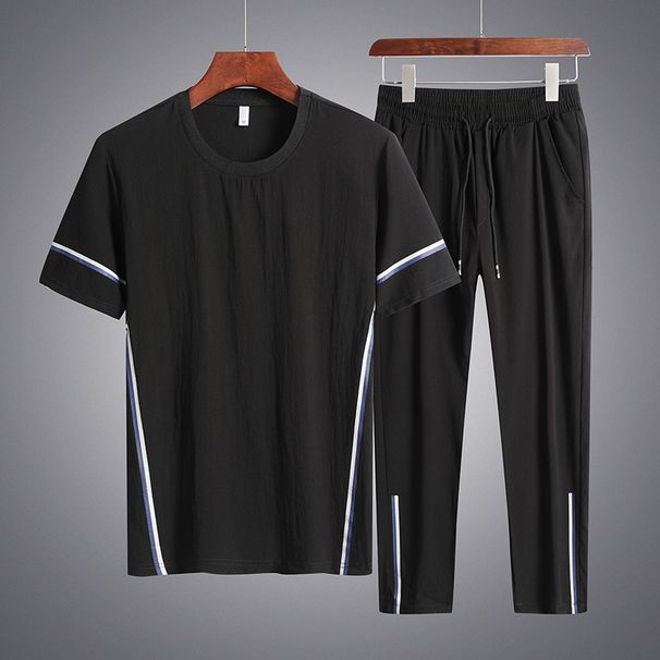 Men's Casual Sports Suit Plus Size Plus Size With a Set Of Men's Shorts Short-Sleeved T-Shirt Clothes_mkmklike.com