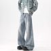 Men's Washed Denim Jeans High Street Loose Fit Straight Leg Casual Pants For Teen Boys Fashion Trends_mkmklike.com
