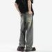 Nordmann American Style Vintage Distressed Patchwork Ripped Jeans For Men Ins Trendy High Street Slim Fit Design Pants_mkmklike.com