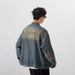 Men's Clothing Washed Retro Nostalgic Blue Denim Jacket Trendy Loose Heavy Duty Handsome Zipper Jacket Top_mkmklike.com