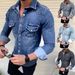 Wholesale foreign trade new men's clothing Korean style denim clothes washed men's slim casual long-sleeved denim shirt jacket for men_mkmklike.com