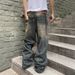 2025 Spring And Autumn New Street Style Trendy Brand Washed Design Jeans Loose Floor-Length Wide-Leg Pants_mkmklike.com