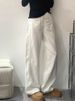 Retro American Brown Curved Jeans plus Size Women Straight Leg Slimming Wide Leg Pants for Pear Shaped Figures Autumn Style_mkmklike.com