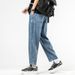 Tencel Lyocell Jeans Men's Nine-Point Pants Washed Elastic Waist Microcone Version Elastic Eight Cylinder Xiansen K11 Denim Mi Kezhi Clothes_mkmklike.com