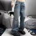 Women's Clothing Vintage Floral Print Low-Rise Wide-Leg Jeans For Women – Plus Size Comfort & Retro Style_mkmklike.com
