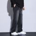 Men's Classic Straight Leg Jeans Black Distressed Denim Pants Relaxed Fit Casual Daily Wear Polyester_mkmklike.com