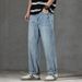 New Spring Jeans Men's Harlan Loose Trendy Brand American Retro Washed Double Craft Medium Waist Large Size Youth_mkmklike.com