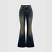 Women's Clothing Slim Fit Embroidered Flared Jeans Vintage Embroidered Flare Jeans For Women - Stretchy High-Waisted Denim Pants With Retro Wash_mkmklike.com