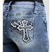 Summer Low Rise Stretch Slim Fit Flared Jeans for Women American Retro Style Cross Embroidery New Style 2026_mkmklike.com