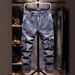 Men's Clothing New Spring Style Durable High Quality Multi Pocket Jeans For Men, Loose Fit, Straight Leg, Trendy Cargo Style, Multi Pocket Long Pants_mkmklike.com