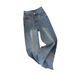 Glitter Rhinestone Wide-Leg Jeans For Women - Sparkly Blue Distressed Denim Palazzo Pants (XS-XXL)_mkmklike.com