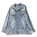 Women's Clothing Heavy Hot Diamond Loose Denim Jacket New Style High End Shiny Full Diamond Large Version Casual Top_mkmklike.com
