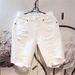 Men's White Ripped Jeans Loose Fit Straight Leg Casual Summer Style mid Length Trendy Five Point Pants_mkmklike.com