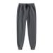 Men's Sports Casual Solid Color Full Length Printing Casual Pants_mkmklike.com