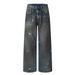 Post-apocalyptic Dirty Jeans Niche Street Trend Punk Paint Spray Dyeing Distressed Casual Straight Long Pants For Men_mkmklike.com
