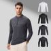 Men's Clothing Long-Sleeved T-Shirt Men's Sports Outdoor Tops Quick-Drying Breathable Running Fitness Training Suit Half-Zip Stand Collar_mkmklike.com