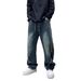 Spring Men's Clothing Casual Wide Leg Pants Trendy Design Large Pockets Drawstring Elastic Waist Jeans_mkmklike.com