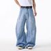 "Men's High Street Washed Ripped Jeans – Relaxed Wide-Leg Fit With Distressed Details (Summer Streetwear, Vintage Fading, Comfortable & Stylish)"_mkmklike.com