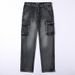 Retro Multi Pocket Climbing Sport Outdoor Jeans Men's Loose Straight Tube Comfortable Large Size Jeans_mkmklike.com