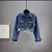 Edgy Rivet Denim Jacket For Women – Distressed Loose Fit Long Sleeve Streetwear Coat With Diamond Studs (S-XL)_mkmklike.com