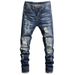 Men's Clothing Jeans Men's Elastic Slim Fit Skinny Fit Autumn And Winter American High Street All Match Trendy Long Brand Pants Men_mkmklike.com