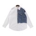 Retro Color Blocked Denim Vest Jacket Men's Loose Straight Sleeveless Outer Jacket Top_mkmklike.com