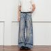 Men's Straight Leg Jeans Autumn Style American Retro Washed High Street Versatile Loose Fit Jeans Factory Direct Sales_mkmklike.com