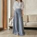 Women's High Waist Striped Washed Denim Jeans BAGGY Straight Leg Long Pants Available_mkmklike.com
