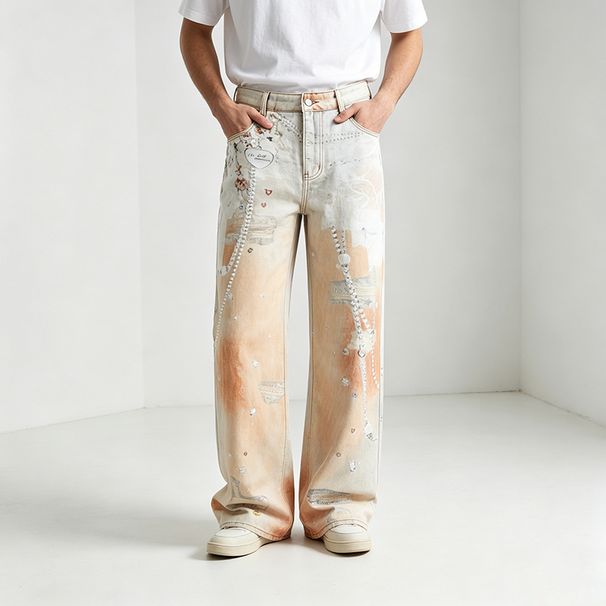 Men's Clothing Men’s Digital Print Jeans – Trendy & Versatile Casual Pants (Sizes S-XXL)_mkmklike.com