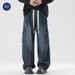 Nordmann Muqiu Clothing | Cleanfit Workwear Jeans Men's Loose American High Street Straight Wide Leg Patchwork Long Pants_mkmklike.com