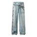 Men's Clothing 3D Digital Printed Denim Trousers Men's Hip Hop Street Trend Washed Old Ink Splashed Loose Wide Leg Straight Trousers_mkmklike.com