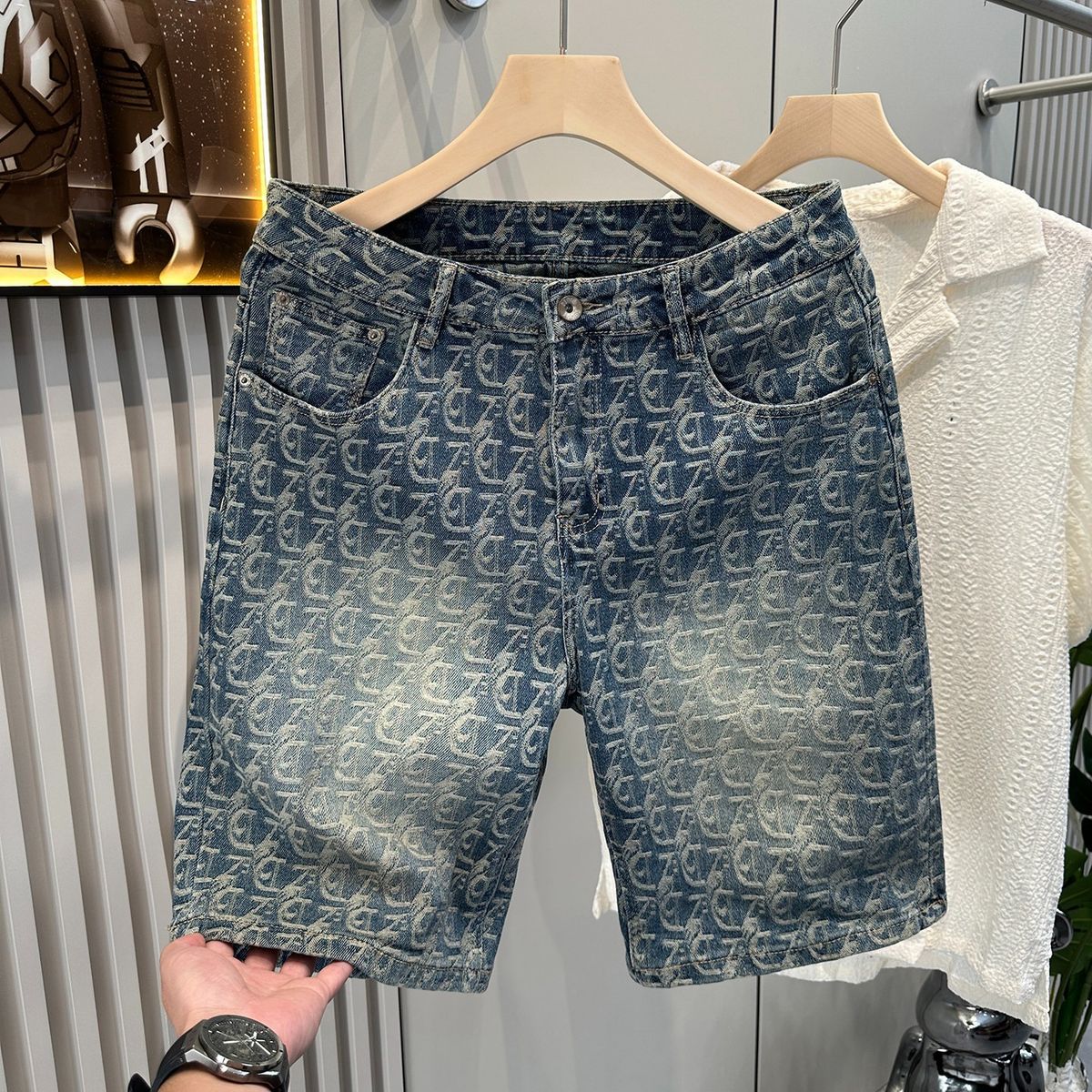 Men's Clothing High Quality Thin Denim Shorts For Men American High Street Style Five Point Pants New Summer Half Length Pants_mkmklike.com