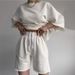 Women's casual suits for women half-sleeved round neck loose short-sleeved drawstring shorts two-piece suit_mkmklike.com