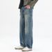 New Cleanfit Jeans Men's Loose Straight Versatile American Retro Double Craft Washed Trendy Brand Large Size Zhiyi Clothes Decoration Shili Coco Eight_mkmklike.com