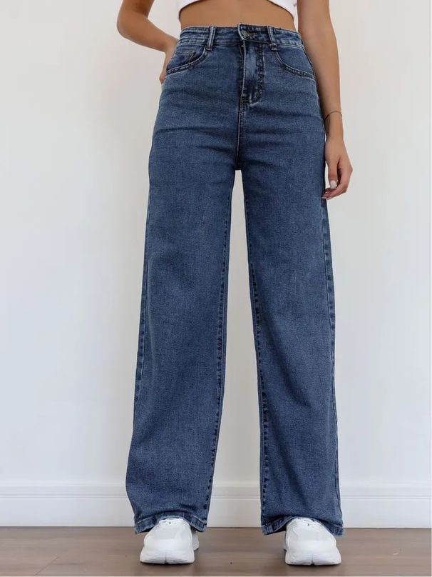 Trendy Girl Closet Cross-Border 2025 New European And American Style Solid Color Straight High-Waist Women's Casual Washed Jeans_mkmklike.com