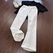 Cleanfit Men's Straight Leg Bootcut Jeans White Diamond Pattern Autumn Jacquard Design High Street Style Jeans_mkmklike.com