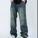 Men's Clothing High Street Retro Wide Leg Jeans Men's Spring And Summer New Loose Versatile Ripped Design Straight Pants_mkmklike.com